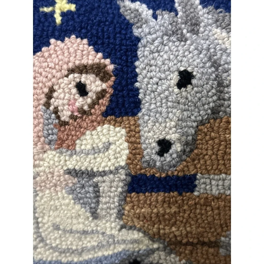 Susan Winget Wool Hook 16x20‎ Nativity Scene Pillow Soft Side